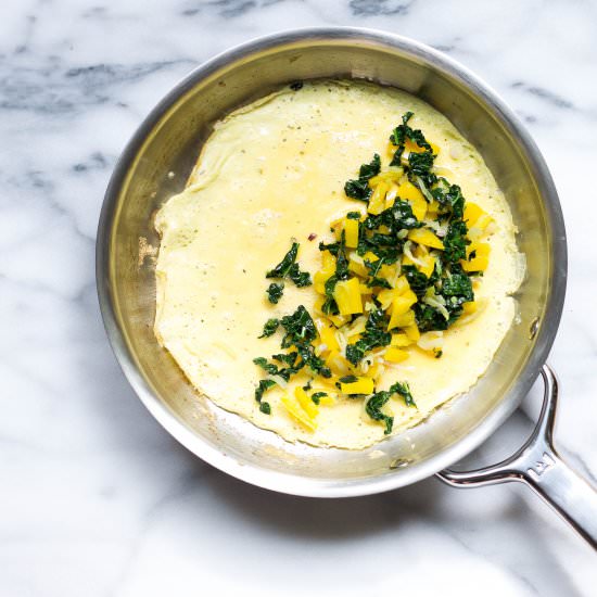 Leftover Latin Veggie Omelete
