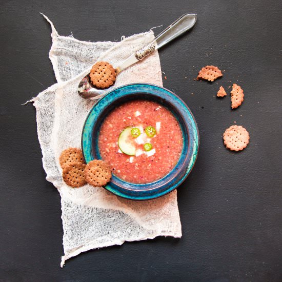 Smoky Tomato Watermelon Gazpacho