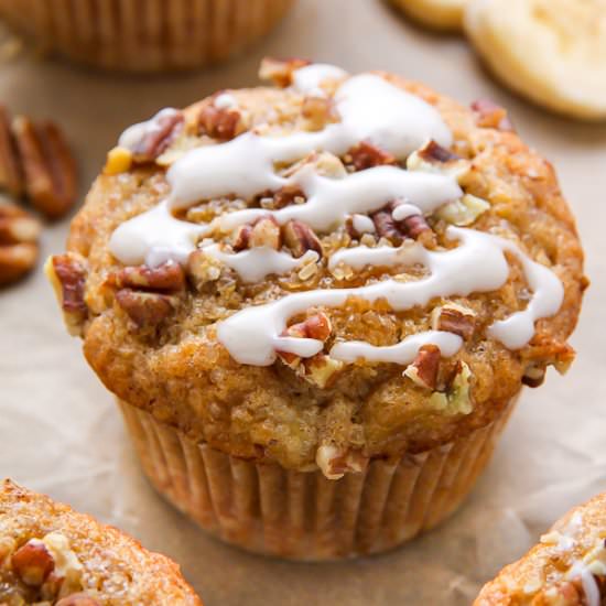 Maple Pecan Banana Muffins
