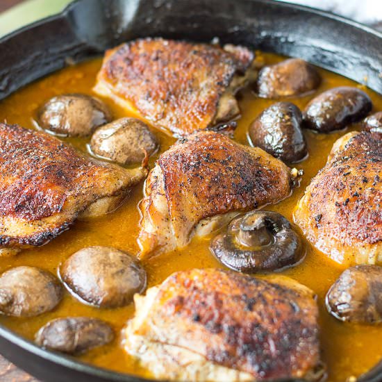 One Pan Golden Mushroom Chicken