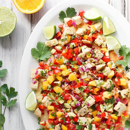 Grilled Chicken Salsa Flatbreads