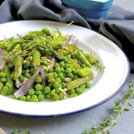 Sautéed Asparagus with Sweet Peas