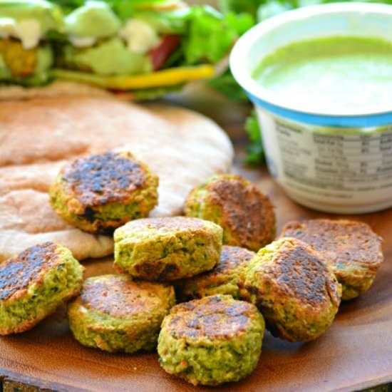 Baked Falafels w/ Cilantro Sauce