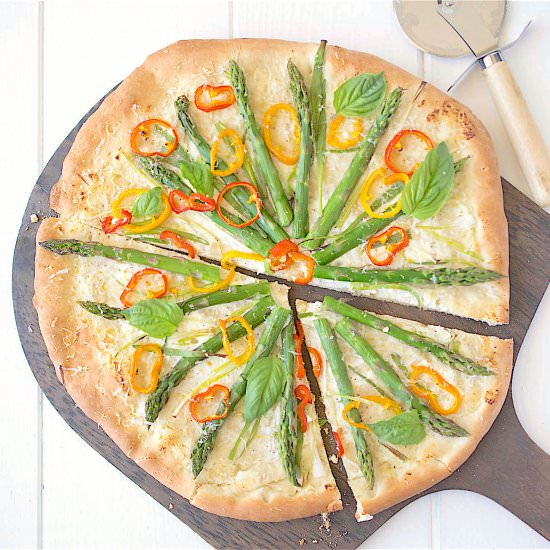 Spring vegetable pizza