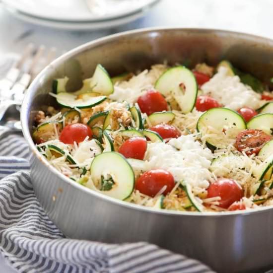 Spinach and Artichoke Skillet Zucchini Lasagna