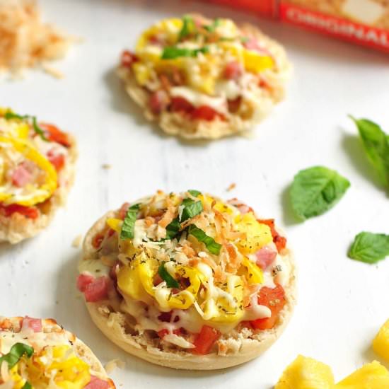 English Muffin Hawaiian Pizzas