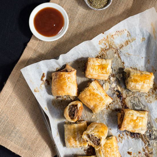 Homemade Beef & Thyme Sausage Rolls