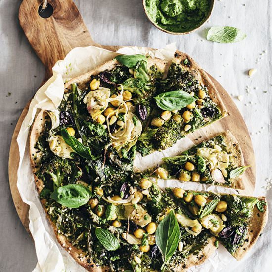 Super Green Flatbread Pizza