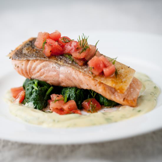 Wild salmon and sesame mustard