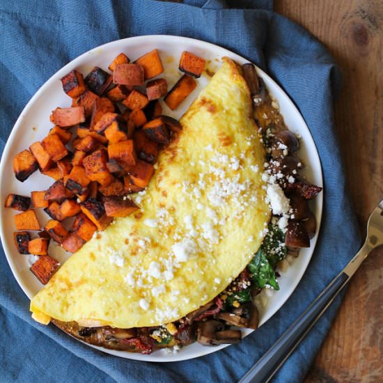 Spinach and Mushroom Omelet