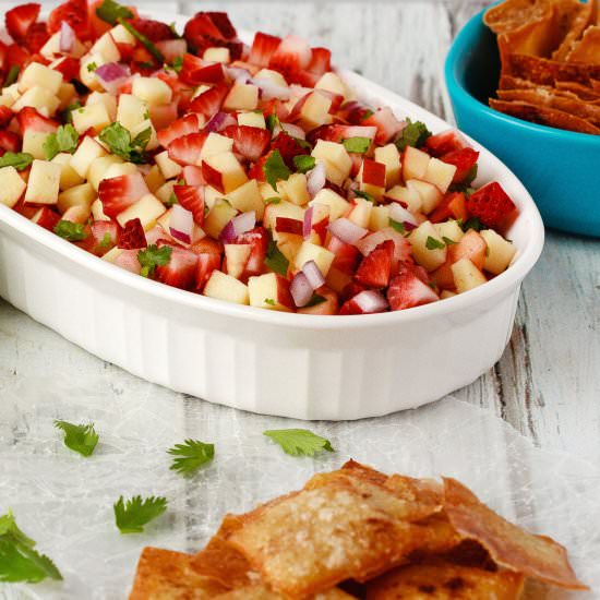 Fruit Salsa with Cinnamon Wontons