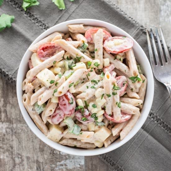 Southwest Lentil Pasta Salad