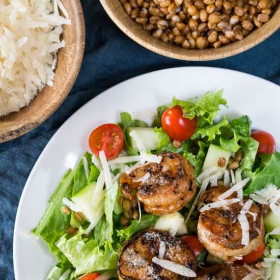 Grilled Shrimp Salad with Wheat Berries