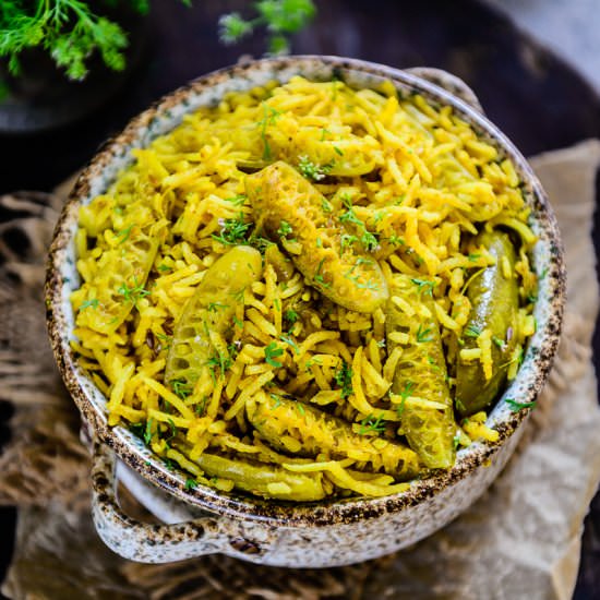 Spicy Rice with Ivy Gourd