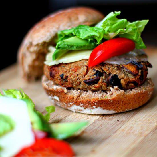 Mushroom and Quinoa Vegan Burger