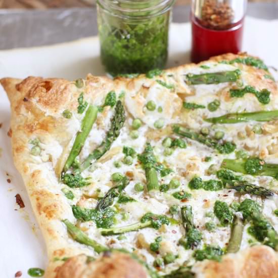 Puff Pastry Pizza with Asparagus