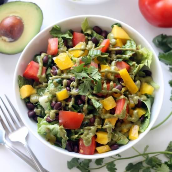 Mexican Salad with Hummus Dressing