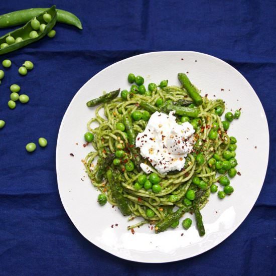 Green Pasta w/ Watercress Pesto