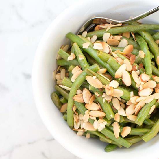 Maple Mustard Roasted Green Beans