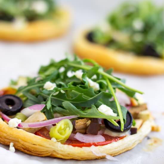 Mini Vegetarian Puff Pastry Pizzas