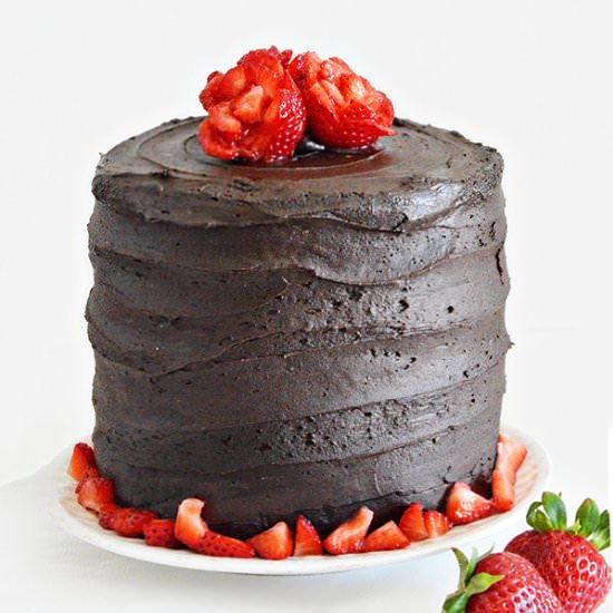 Chocolate Strawberry Layer Cake
