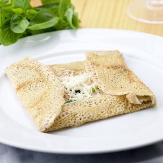 Ham, Spinach, and Cheese Crepe