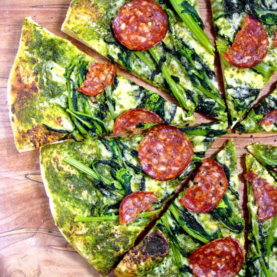 Ramp Pesto Pizza with Broccoli Rabe