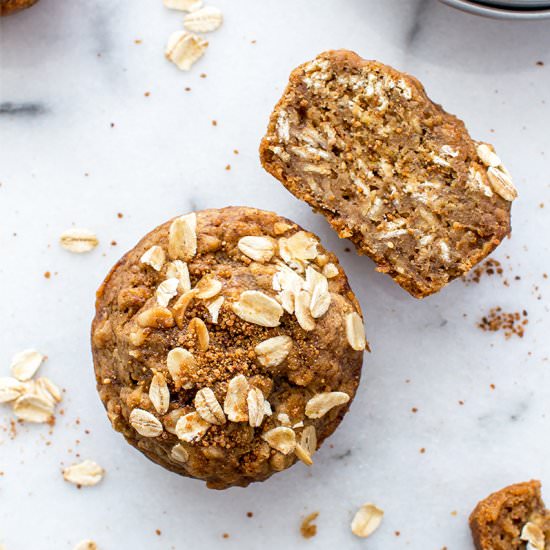 Gluten Free Banana Oat Muffins (V)
