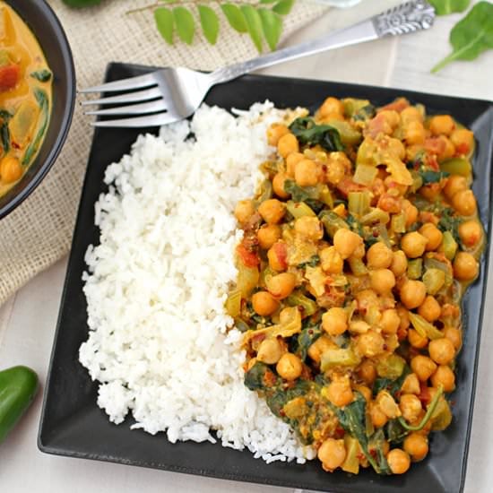 Vegan Chickpea and Spinach Curry