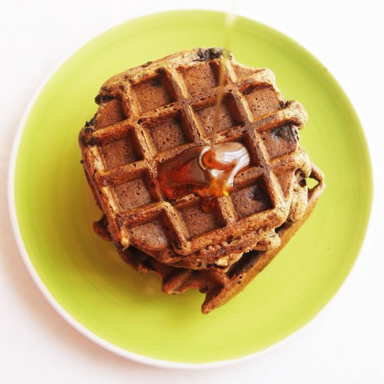 Healthy oatmeal waffles