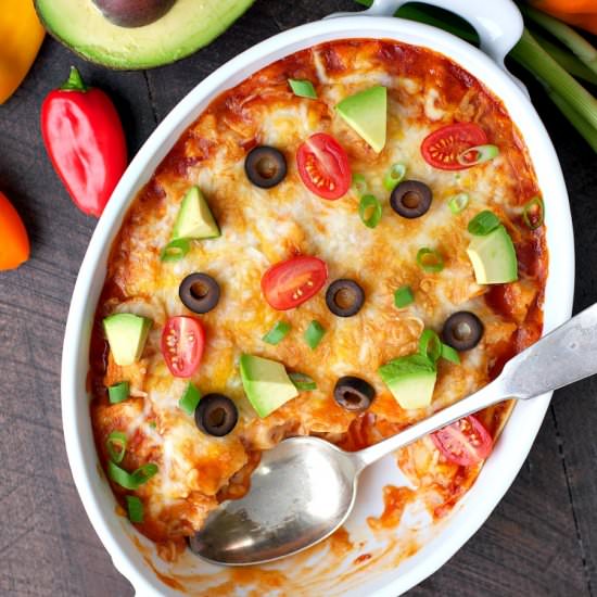 Healthy Chicken Enchilada Casserole