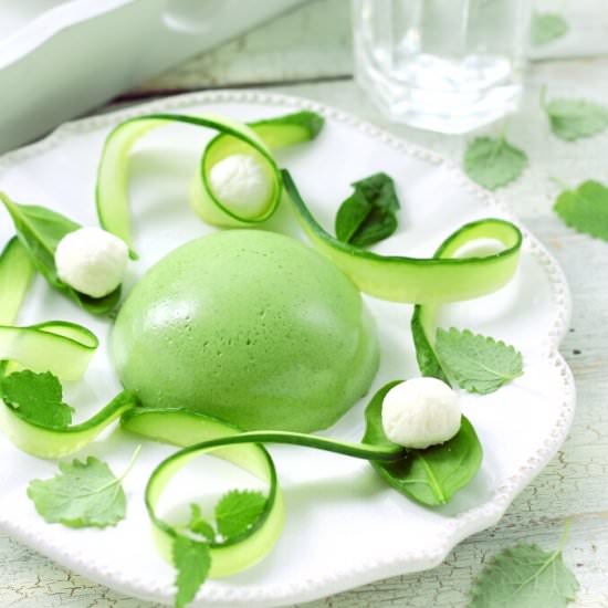 Spinach panna cotta