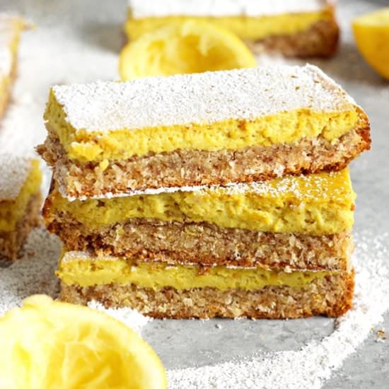 Easy Vegan Organic Lemon Bars