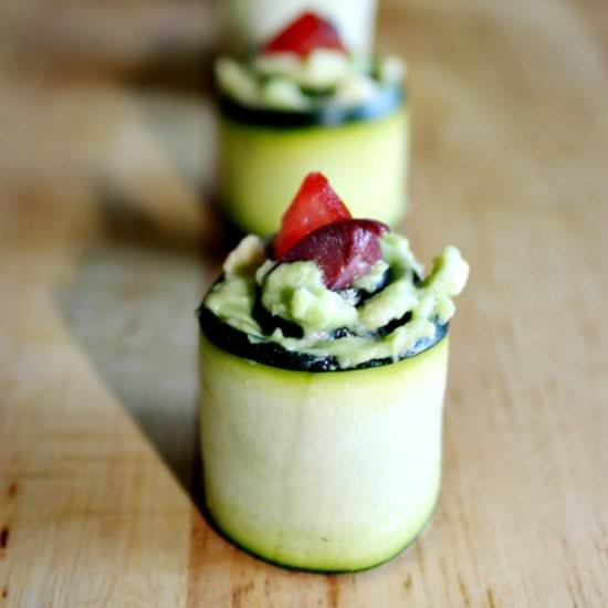 Zucchini Roll Ups with Guacamole