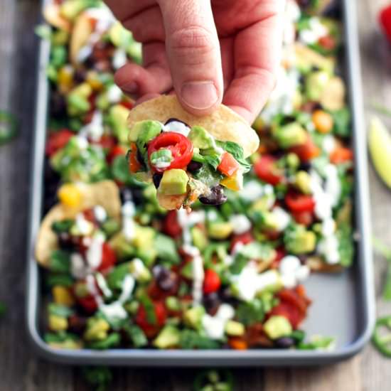 Toaster Oven Veggie Nachos