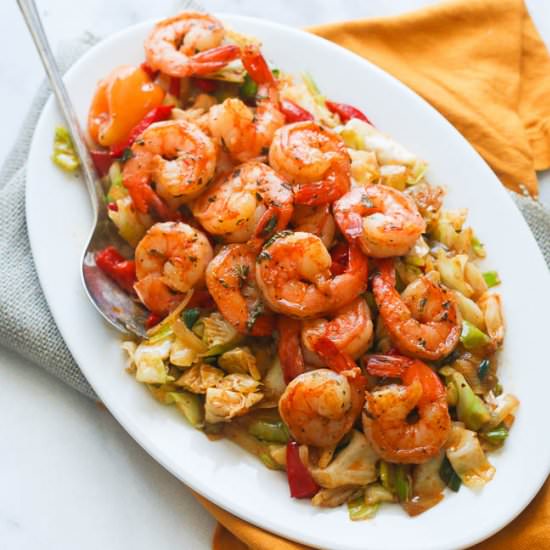 Jamaican Cabbage and Shrimp