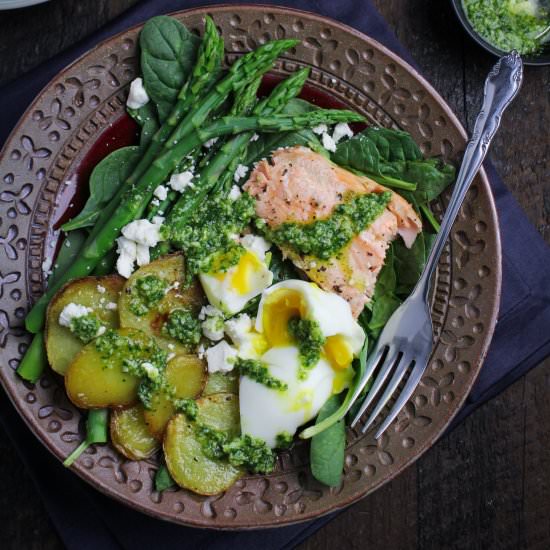 Salmon, Potato, and Asparagus Salad