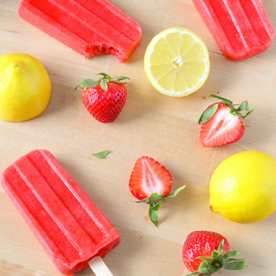 Strawberry Lemonade Ice Pops