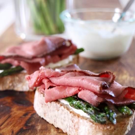 Roast Beef Whipped Feta Toast