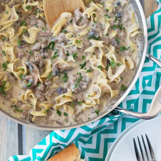 One Pot Hamburger Stroganoff