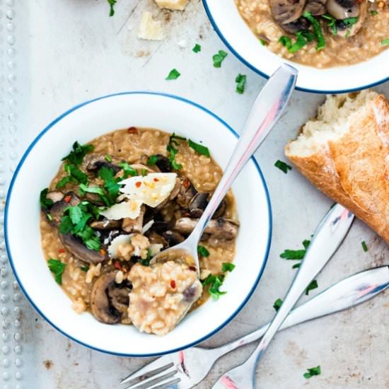 Baked Brown Rice Risotto
