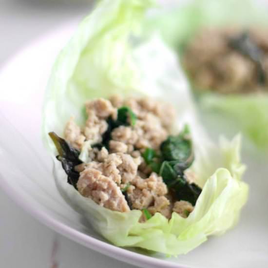 Thai Basil Chicken Lettuce Wraps