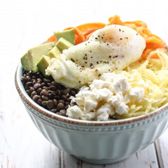 Lentil Squash Breakfast Bowl