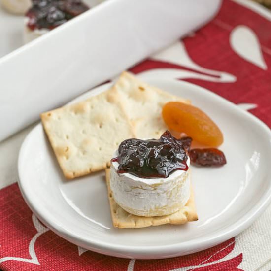 Cherry Topped Brie Bites