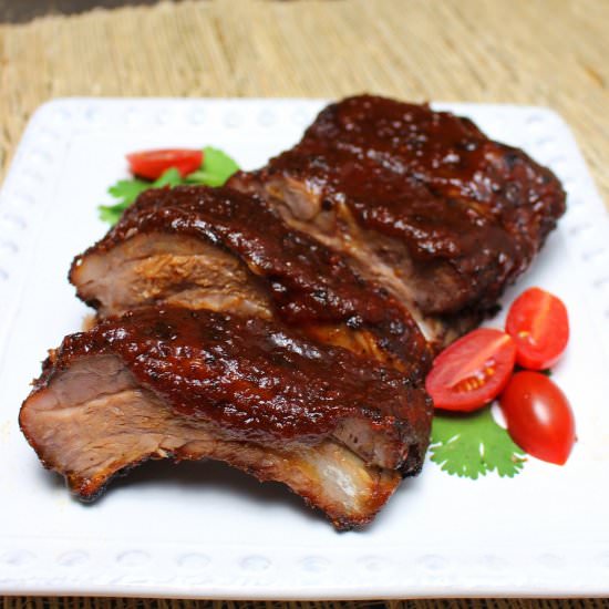 Ribs w/ Whiskey Maple Barbecue Sauce
