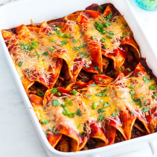 Red Chicken Enchiladas