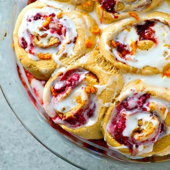 Orange Raspberry Cinnamon Rolls