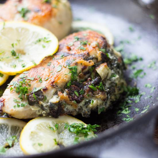 Spinach Artichoke Stuffed Chicken
