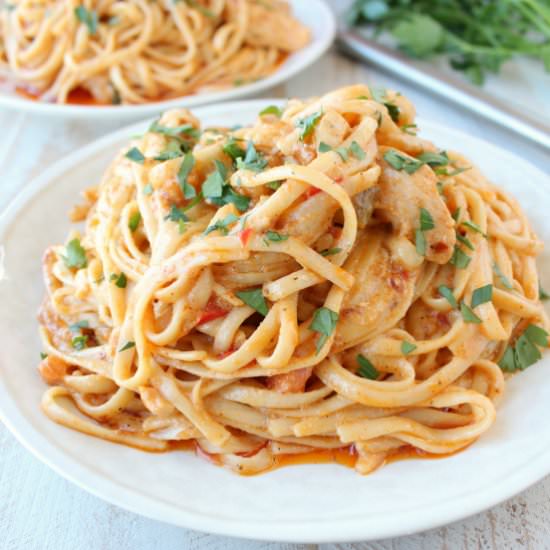 Crock Pot Buffalo Chicken Alfredo
