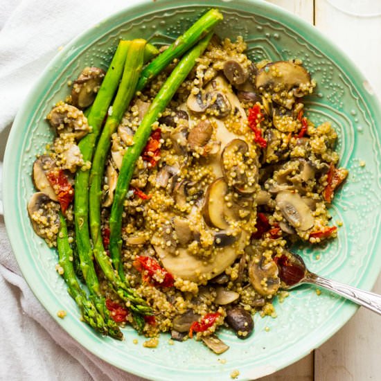 One Pan Creamy Chicken + Quinoa